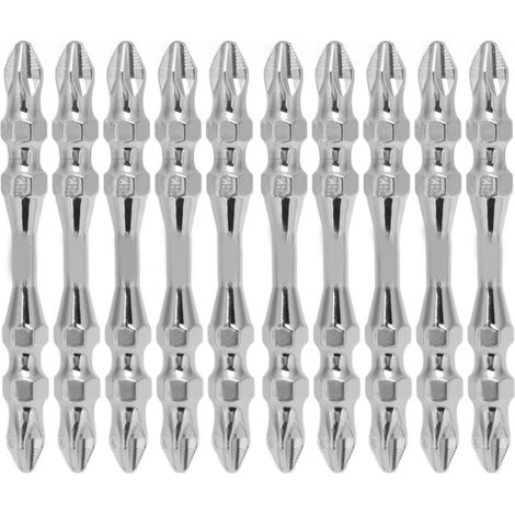 Kit de remplacement magnétique croisé PH2, embout de tournevis à tige hexagonale à Double extrémité de 65mm, 10 pièces
