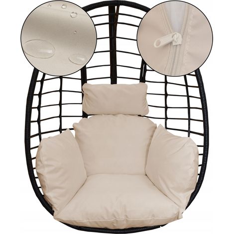 Kissen für Gartenschaukel, Hängesessel, Schlafkokon, WASSERDICHT, KOPFSTÜTZE, beige
