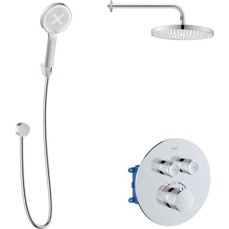kielle Oudee - Mitigeur thermostatique encastré, 2 sorties, avec accessoires EcoSpare et corps d’encastrement, chrome 20602SPT70 (1/5)