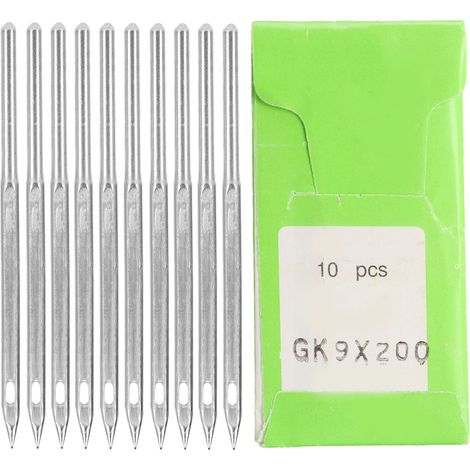 10 aiguilles pour machine à coudre en acier durable, sans bavure, pour machine à broder GK9, longueur 5cm, lot de 200 (1/5)
