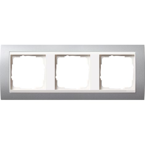 Cubierta de interruptor Gira 213326 aluminio 3 puertos