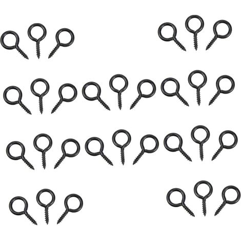 30 crochets à œillet, noir, pour cuisine, à visser, fixation (1/5)