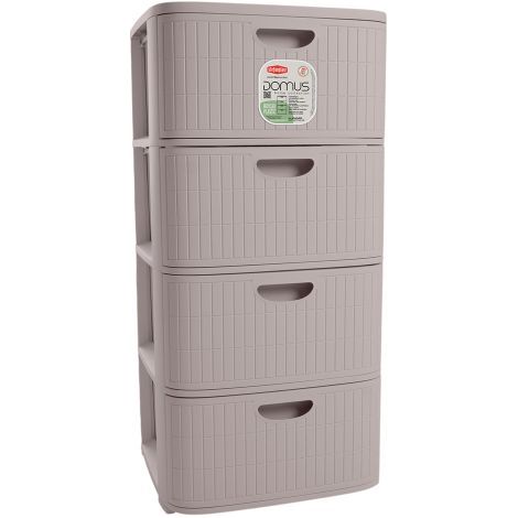 Cassettiera Domus 4 Cassetti Greige 40 x 40 x 80 cm