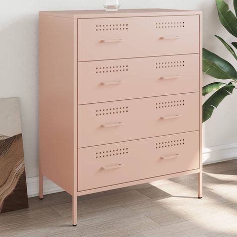 Aparador de acero rosa 68x39x89 cm vidaXL (1/5)