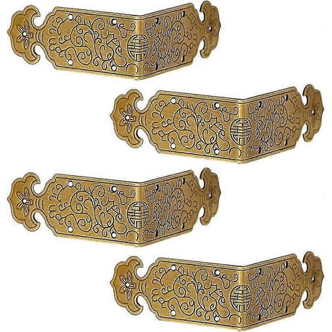 Ensemble de 4 protège-angles décoratifs en laiton antique (1/5)