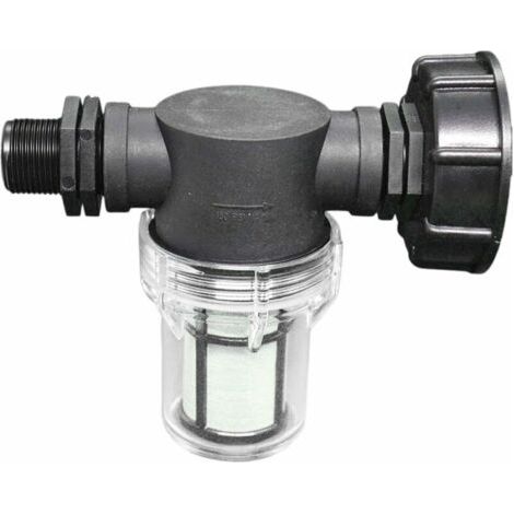 NALOOKAMIC Robinet Raccord Cuve 1000 L, Articulation de Tuyau de Jardin pour Collecteurs d'eau de Pluie avec Fonction de Filtre,S60x6 Adaptateur De Réservoir d'eau IBC (3/4'' Fil extérieur)--