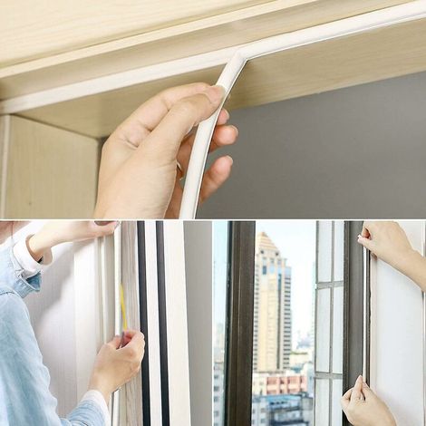 6M door and window sealing strip, window seal, windproof, heat insulation, sound insulation, aluminum alloy glass anti-theft door frame, P-type door and window anti-collision sealing strip white (1/5)
