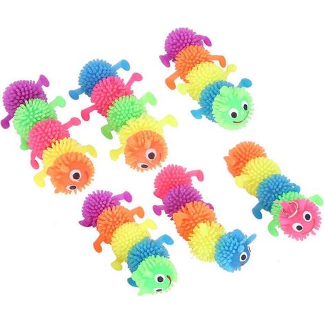 Lot de 6 jouets à mâcher et mordiller en forme de chenille souple pour chat, pour nettoyer les dents et jouer. (1/5)