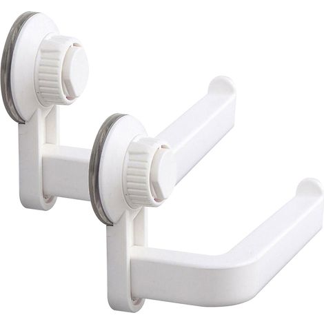 Set mit 2 Toilettenpapierhaltern mit Saugnapf, zur Wandmontage, weiß