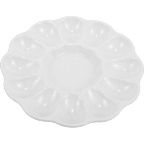 Plato de cerámica para huevos, bandeja para huevos del diablo, bandeja para catering, bandeja para servir huevos (1/4)