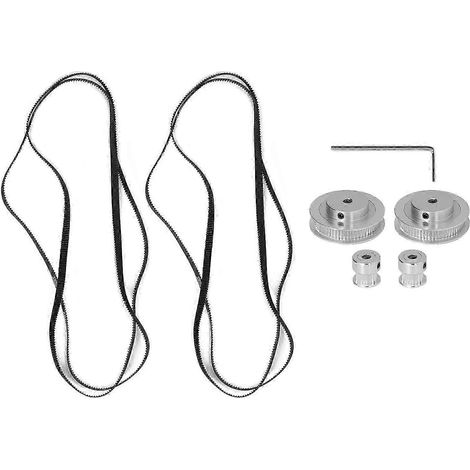 2Pcs Poulie de Synchro 60/20 Dents Aluminium Alliage Stable pour Imprimante 3D avec Courroie Caoutchouc, 60 Dents 8mm et 20 Dents 5mm (1/4)