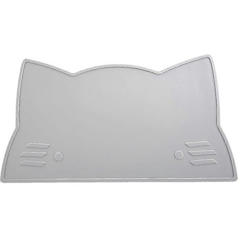 Alfombrilla para comida de gato, alfombrilla antideslizante de silicona impermeable para mascotas, alfombrilla para gatos con borde elevado (1/4)