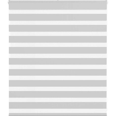 Doppelrollo Hellgrau 135x100 cm Stoffbreite 130,9 cm Polyester