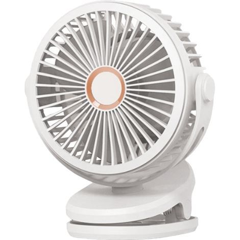 Ventilateur silencieux rechargeable, petit format avec clip, 5000 mAh, USB, pour bureau, dortoir, voiture, mini ventilateur de poche (1/5)