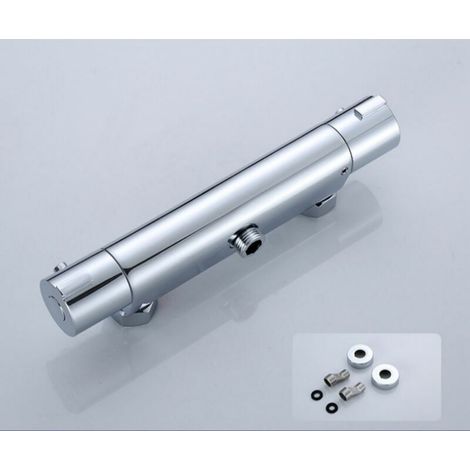 Mezclador termostático Mezclador termostático de ducha Grifo de ducha Mezclador termostático, con cerradura de seguridad 38 ℃ Ducha termostática Latón, Cromo (1/5)
