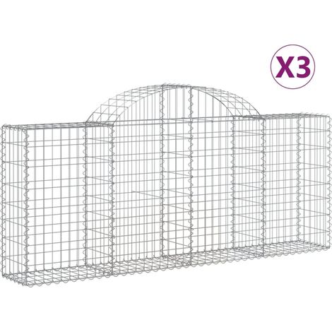 Maison Exclusive - Gabionen mit Hochbogen 3 Stk. 200x30x80/100 cm