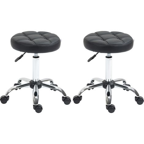 Assise rembourrée confort durable lot de 2 tabourets pivotants réglables 48-63 cm pour bureau salon massage (1/5)
