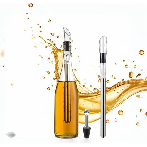 Refrigeratore per vino - Asta per refrigeratore del vino - Aeratore per vino - Refrigeratore per vino 3 in 1 - Decanter per vino - Refrigeratore per bottiglie in acciaio inox - Aeratore con beccucc... (1/3)