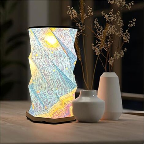 Lampe portable pliable en papier de riz, lampe de table pliable, lampe de voyage, sans fil, rechargeable à intensité variable, éclairage chaud et confortable pour salon, chambre, camping, petite lampe (1/5)