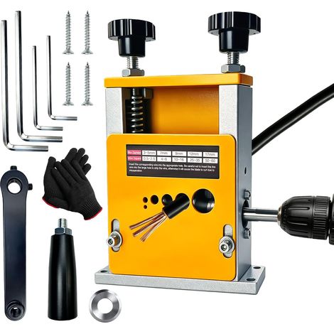 Machine à Dénuder le Cuivre avec 6 Canaux et 5 Lames pour Câble de 3-17 mm Denudeur Cable Electrique avec Manivelle ou Perceuse pour le Recyclage des Fils de Cuivre (1/5)