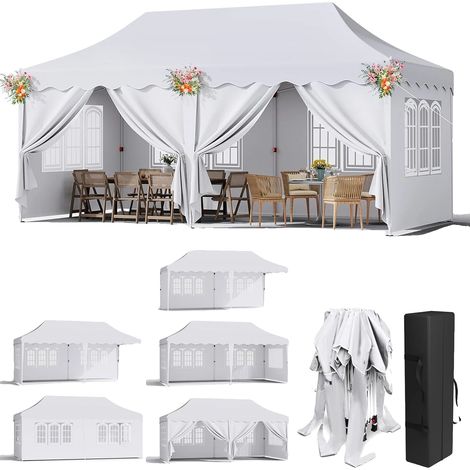 Tente de pavillon pop-up, imperméable, protection UV, cadre en aluminium robuste (1/2)