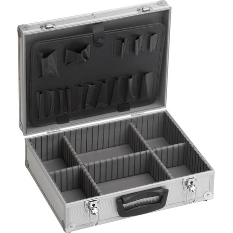 Meister Werkzeugkoffer leer, 395 x 300 x 130 mm - Verstärkter Rücken - Individuelle Fachaufteilung - Abschließbar / Werkzeugkiste / Organizer / Alu-Koffer leer / 9095330