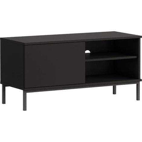 Mueble TV Lomsore 100, Negro, Número de puertas: 1, Número de cajones: 0, 101x50x41cm
