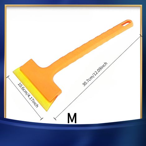 Pelle à neige robuste à long manche avec brosse à neige et grattoir à glace - Système de déneigement multifonctionnel (1/5)