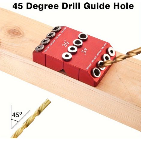 Perceuse de trous à angle multiple pour le travail du bois, perceuse à trous à 30°, 45° et 90°. (1/5)