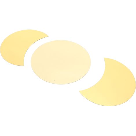 Sticker mural miroir acrylique en forme de demi-lune et de soleil, doré, pour la décoration intérieure. (1/5)