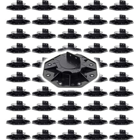 XPOtool Set 50 supporti per pavimenti galleggianti, Altezza regolabile 18-25mm Max 2700 kg, Piedini per Decking