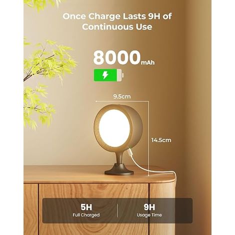 Applique Murale Intérieure, Lampes Murales LED, Batterie 8000mAh, Dimmable, Commande Tactile et Télécommande, Applique LED Sans Fil pour Chambre et Salon (1/4)