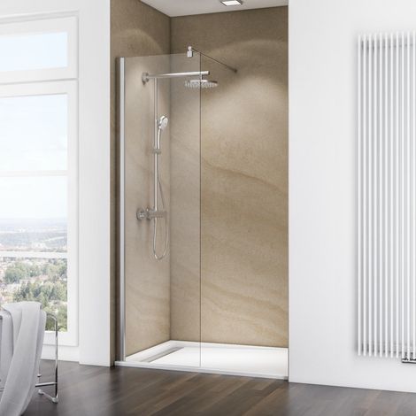 Schulte – Paroi de douche à l'italienne 60 x 200 cm – Verre de sécurité 6 mm anticalcaire – Profilé chromé – Installation facile avec matériel inclus