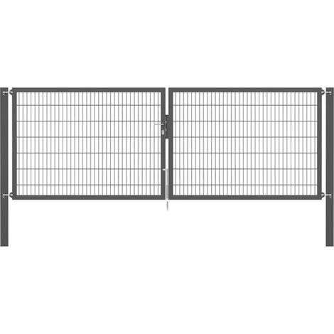 ALBERTS Doppeltor Flexo Plus, anth.RAL 7016, z.Einbet.BxH4000x1400mm, PF2100/100x100mm (1/5)