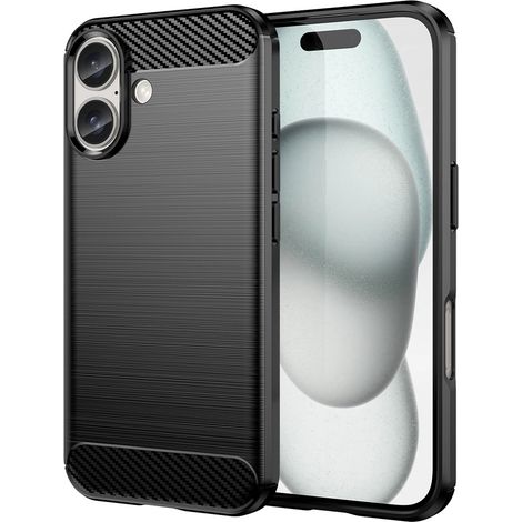 Custodia in fibra di carbonio per iPhone 16 - Nera (1/5)