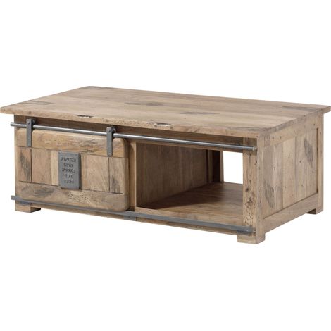 Couchtisch Mango 120x70x45 whitewash lackiert RAILWAY 3007