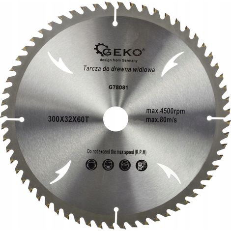 Lama per sega circolare geko g78081 300 mm 60 denti