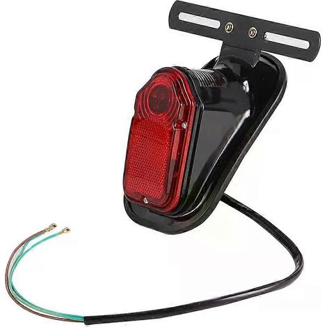 Feu arrière de moto en forme de pierre tombale, feu stop et feu de plaque d'immatriculation compatibles avec Harley Honda (1/5)