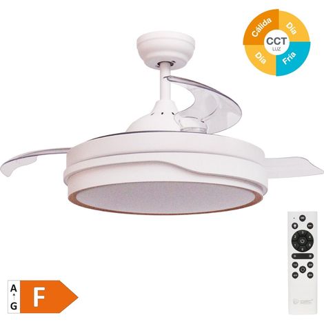 Deckenventilator "Lentini" mit dimmbarem LED-Licht und Fernbedienung (36W 3CCT 3547lm) in Weiß und Holzoptik (1/5)