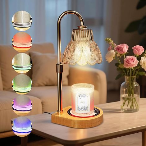 Lampe Chauffe Bougie, avec minuterie et variateur, Lampe Parfumée électrique pour Maman, Cadeau d'anniversaire pour Femme, décoration pour Chambre, Chauffe-Cire électrique avec 2 Ampoules (1/5)