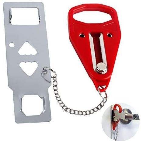 CSPARCV (7,1 × 1,7 × 15,2 cm) Tragbares, verstärktes Türschloss, robuster Selbstschutz, zusätzlicher Diebstahlschutz für mehr Sicherheit und Privatsphäre, ideal für Hotels, Reisen, Airbnb und Familien (1/4)