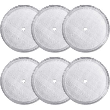 Paquet de 6 filtres de rechange pour presse française, filtres réutilisables à mailles en acier inoxydable pour cafetières à piston universelles de 1000 ml / 8 tasses