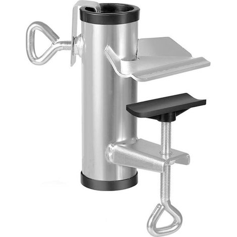 Patio Umbrella Holder Deck Umbrella Clamp Heavy Duty Steel Patio Umbrella Clamp Bench Buddy Deck Umbrella Stand Fixed Clip for Deck,Bleachers,Tailgates,Railing,Boats,Poles,Fences,Picnic Table