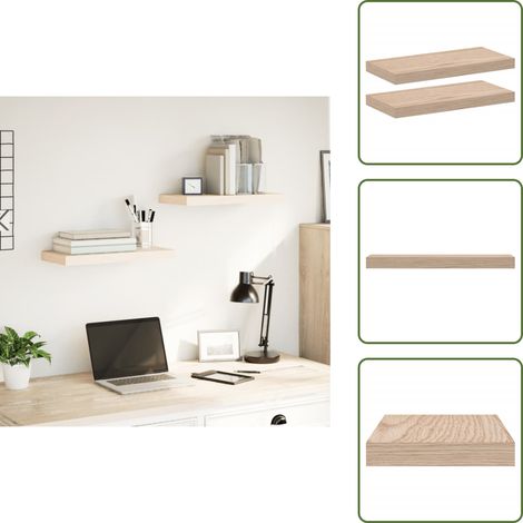 vidaXL Schweberegale 2 Stk. 50x23,5x4 cm Holzwerkstoff (1/5)
