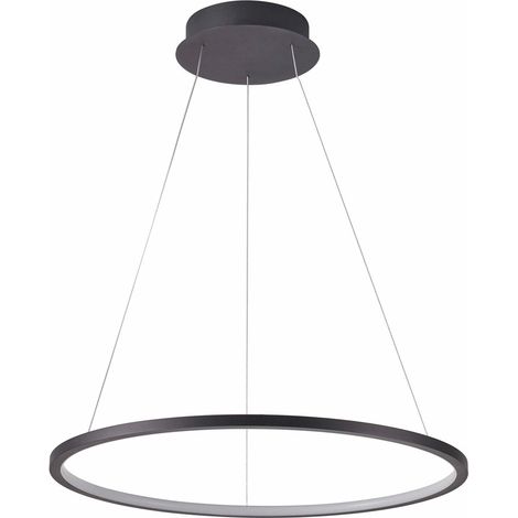 Suspension minimaliste noire anneau LED 48W Vinola Italux (1/2)