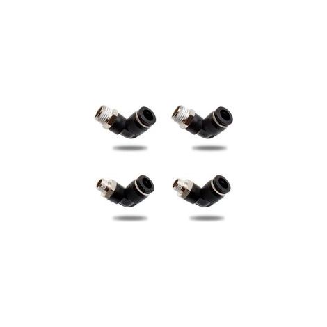 4 Pièces Connecteurs Pneumatiques, Deux Modèles Différents (8MM × 1/4" et 8MM × 1/8") Raccords Rapides à Filetage Mâle, Noir Coude Pneumatique Connecteur, Convient aux Outils de Bricolage-JUSCH (1/5)