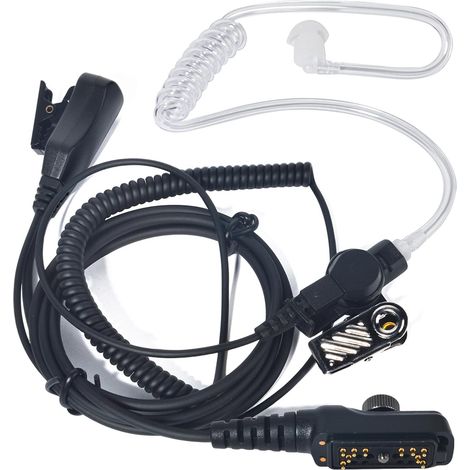 1 Écouteur radio, tube acoustique transparent, microphone discret, PTT rotatif, compatible Hytera PD700 (1/5)