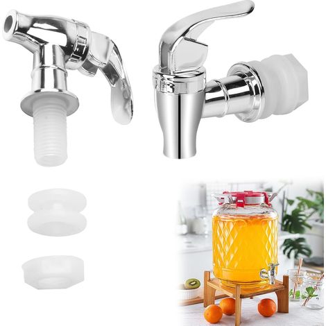 2 Pièces Robinets de Rechange pour Distributeur de Boissons Argent,Compatibles avec Récipients en Verre,Fontaines à Boire,Distributeurs d’Eau Froide/Chaude,Café,Jus,Vin et Bière (1/5)