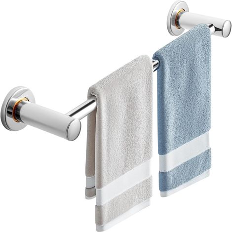 Dhouse Stainless Steel Towel Bar Rack Wall Mounted Brushed Finish Round Towel Holder Durable Towel Rack for Bathroom Kitchen Laundry Room Easy Installation Silver 40cm (1/5)