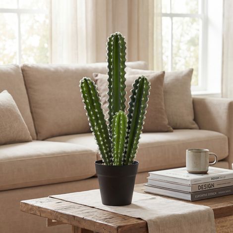Cactus artificiel, 53 cm, plante artificielle en pot pour la maison ou le bureau (1/5)